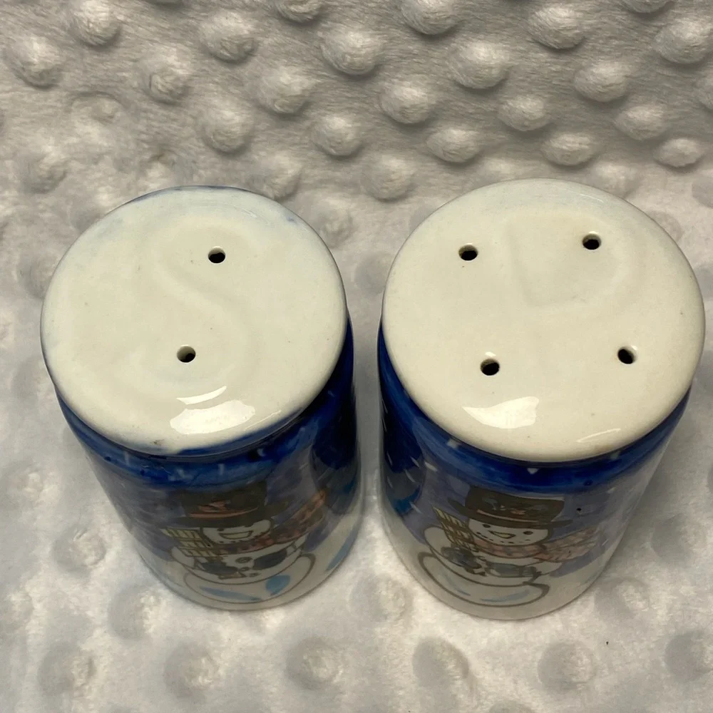 Christmas - Hand Painted Snowman and Christmas Tree Salt and Pepper Shakers